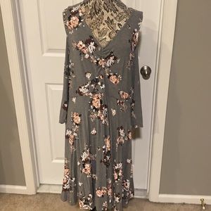 Torrid Grey Dress w/ Floral Print